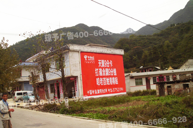 中国电信墙体广告